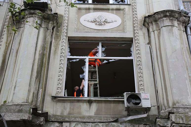 Na ter&ccedil;a-feira, a R&uacute;ssia atacou o centro hist&oacute;rico de Odessa
