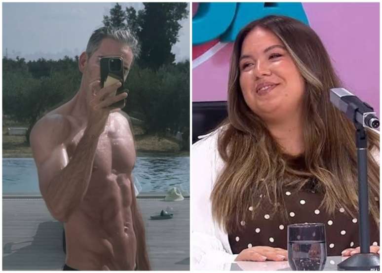 O apresentador Cl&aacute;udio Ramos gosta de mostrar a magreza definida na internet; ao lado, Ana Rita no dia de sua participa&ccedil;&atilde;o no 'Dois &agrave;s 10'