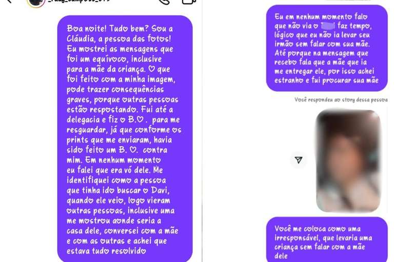 Psicopedagoga procurou a fam&iacute;lia da crian&ccedil;a confundida para explicar a situa&ccedil;&atilde;o nas redes sociais