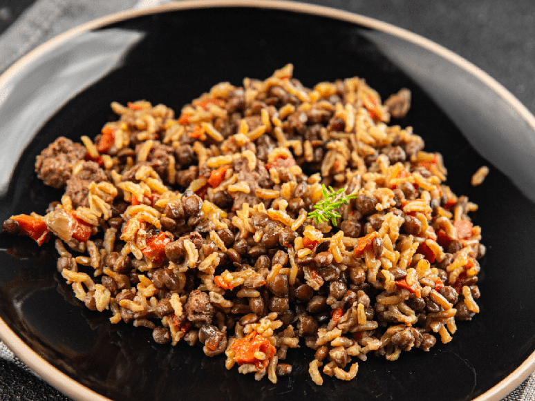 Arroz com lentilha 