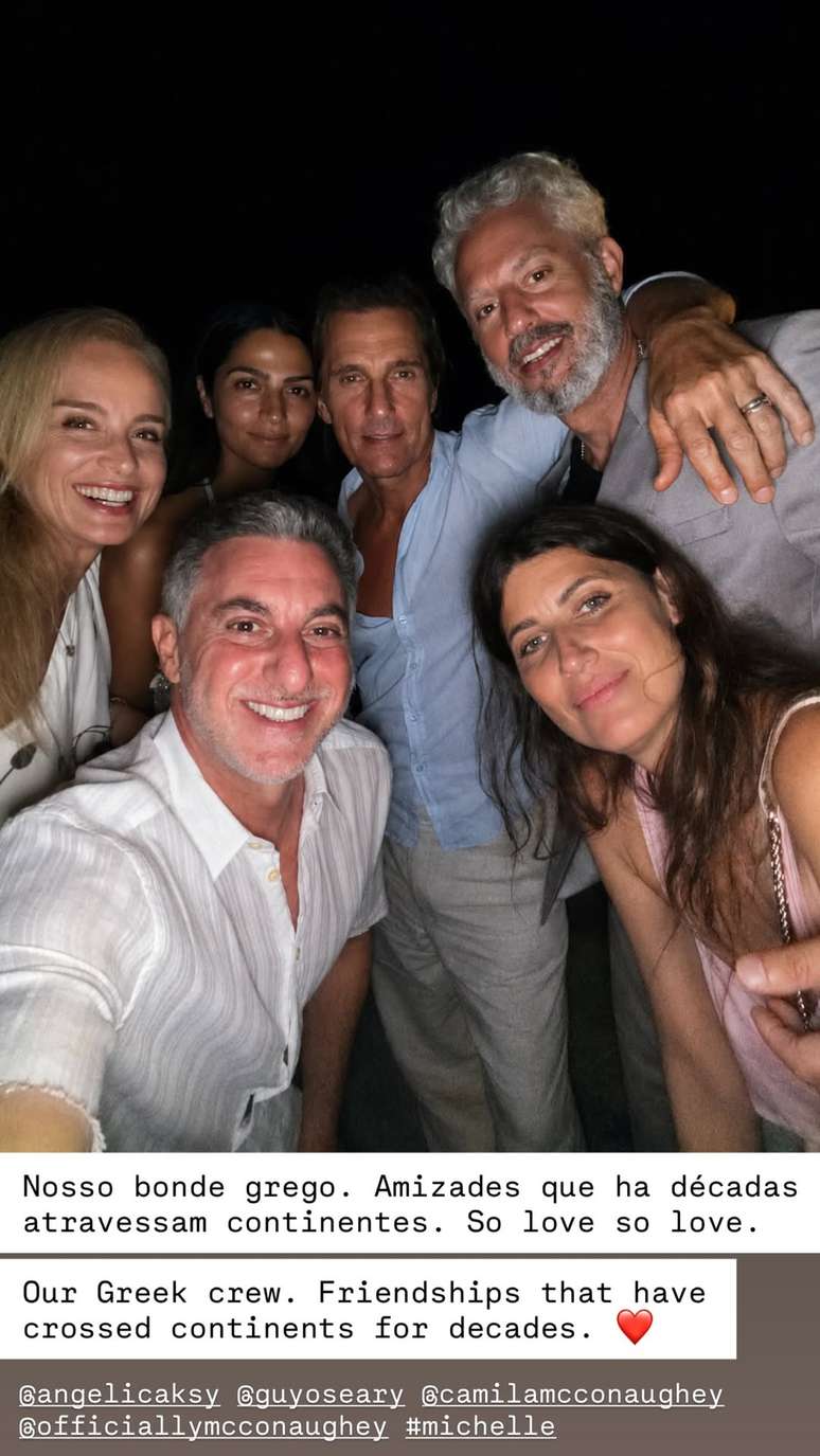 Luciano Huck e Ang&eacute;lica curtem f&eacute;rias com Matthew McConaughey e empres&aacute;rio de Madonna