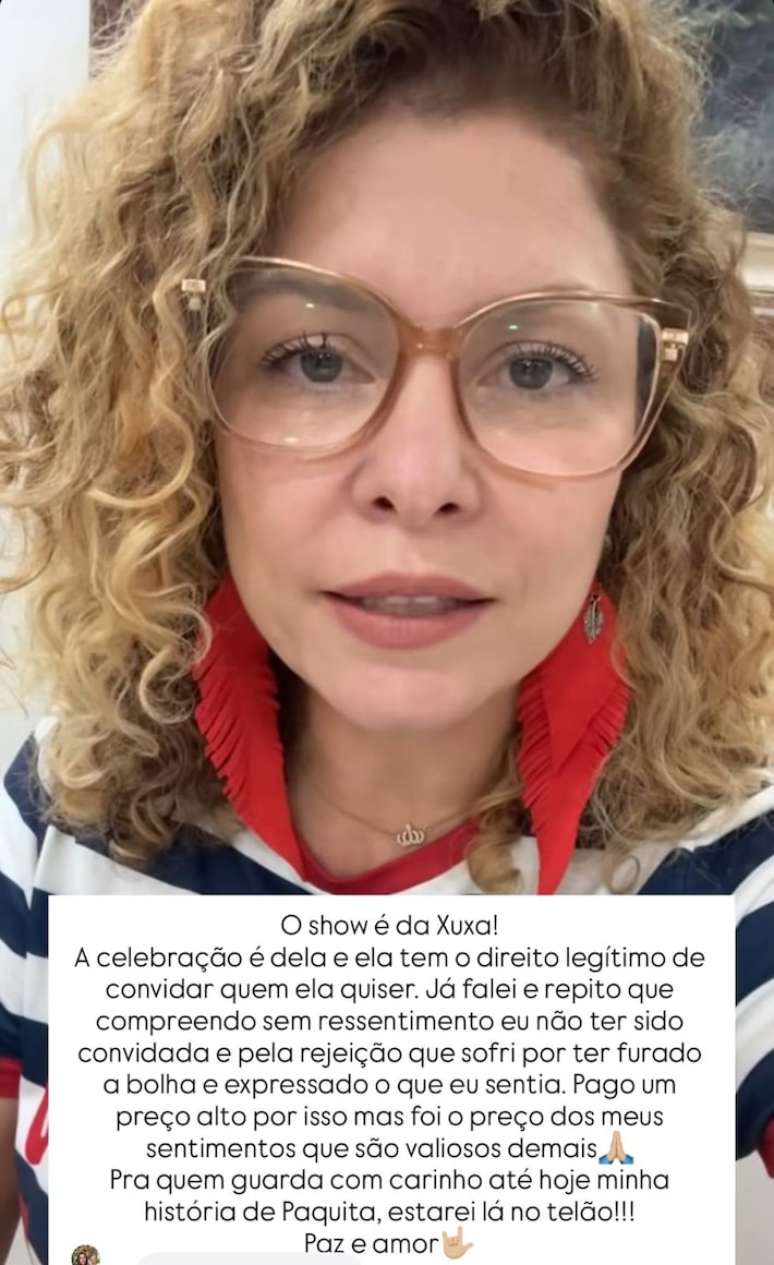 B&aacute;rbara Borges n&atilde;o foi chamada para turn&ecirc; de despedida de Xuxa dos palcos
