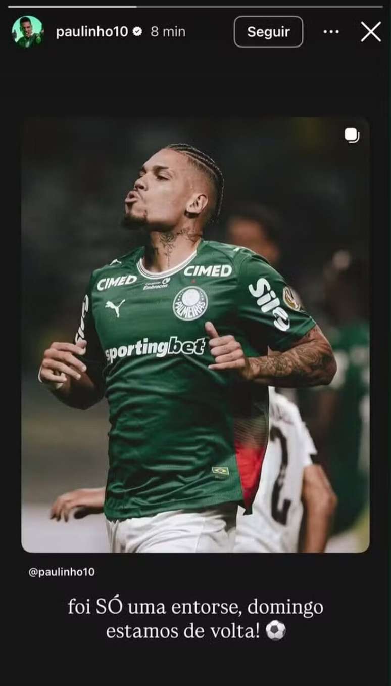 Paulinho &ldquo;confirma&rdquo; sua participa&ccedil;&atilde;o contra o Fortaleza &ndash;