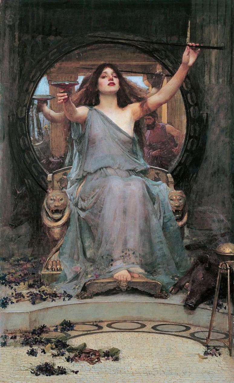 Circe oferecendo uma taça a Ulisses,1891. Obra de John William Waterhouse