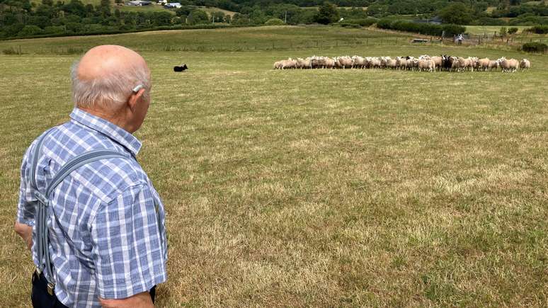 Aos 86 anos, Jones ainda caminha pelas colinas para trabalhar na fazenda