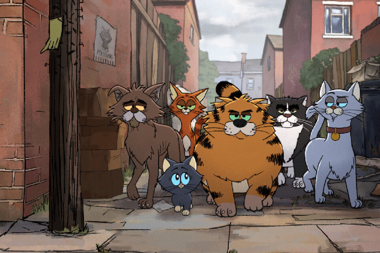 Ao tentar ajudar uma filhote, &ldquo;Gatos de Rua&rdquo; transforma uma miss&atilde;o simples em uma sequ&ecirc;ncia de aventuras repletas de ironia e cr&iacute;tica social 