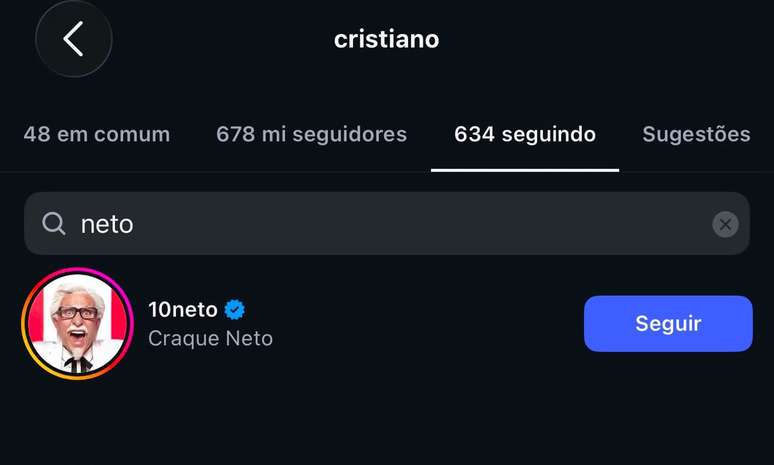 Neto se torna um dos brasileiros na conta de CR7 &ndash;
