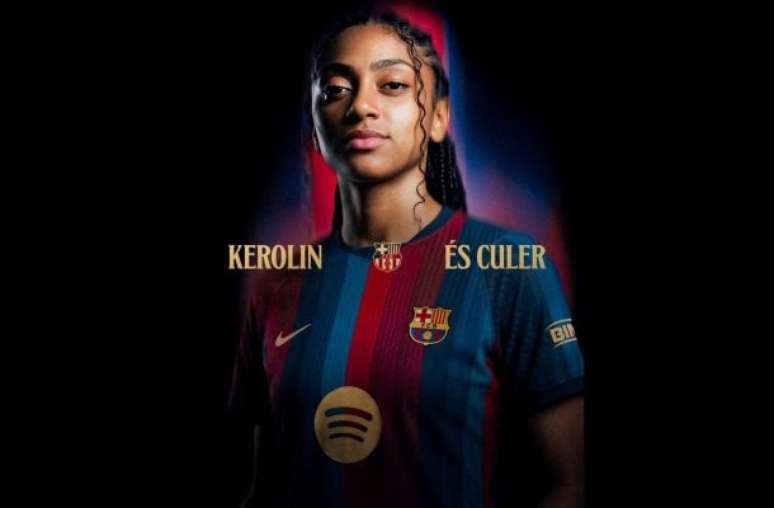 Divulga&ccedil;&atilde;o / FC Barcelona - Legenda: Kerolin foi contratada por 1,2 milh&atilde;o de euros (aproximadamente R$ 7,7 milh&otilde;es) pelo Barcelona