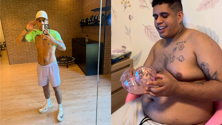 Gaab mostra antes e depois de perder 40 kg