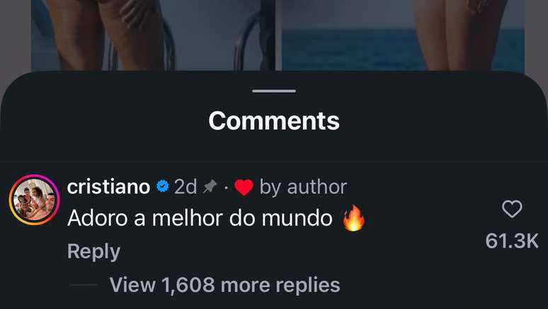 Cristiano Ronaldo comenta na publica&ccedil;&atilde;o de M&aacute;rcia Goldschmidt ap&oacute;s cr&iacute;ticas ao corpo de sua companheira Georgina Rodr&iacute;guez.