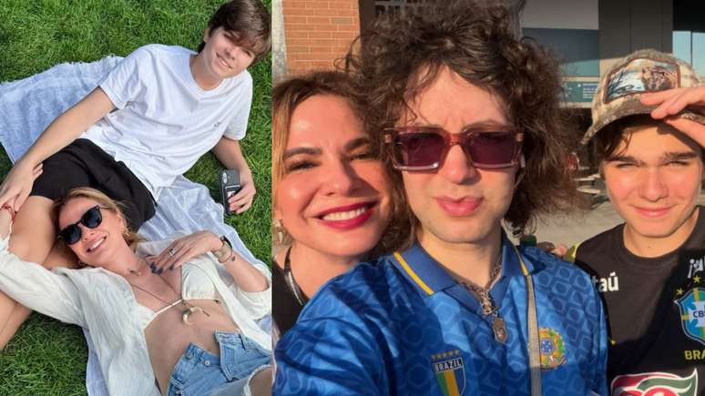 Gimenez com os filhos, Lucas e Lorenzo, em recentes f&eacute;rias em Nova York