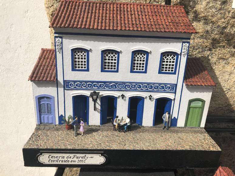 Maquete de casario de Paraty constru&iacute;do em 1851