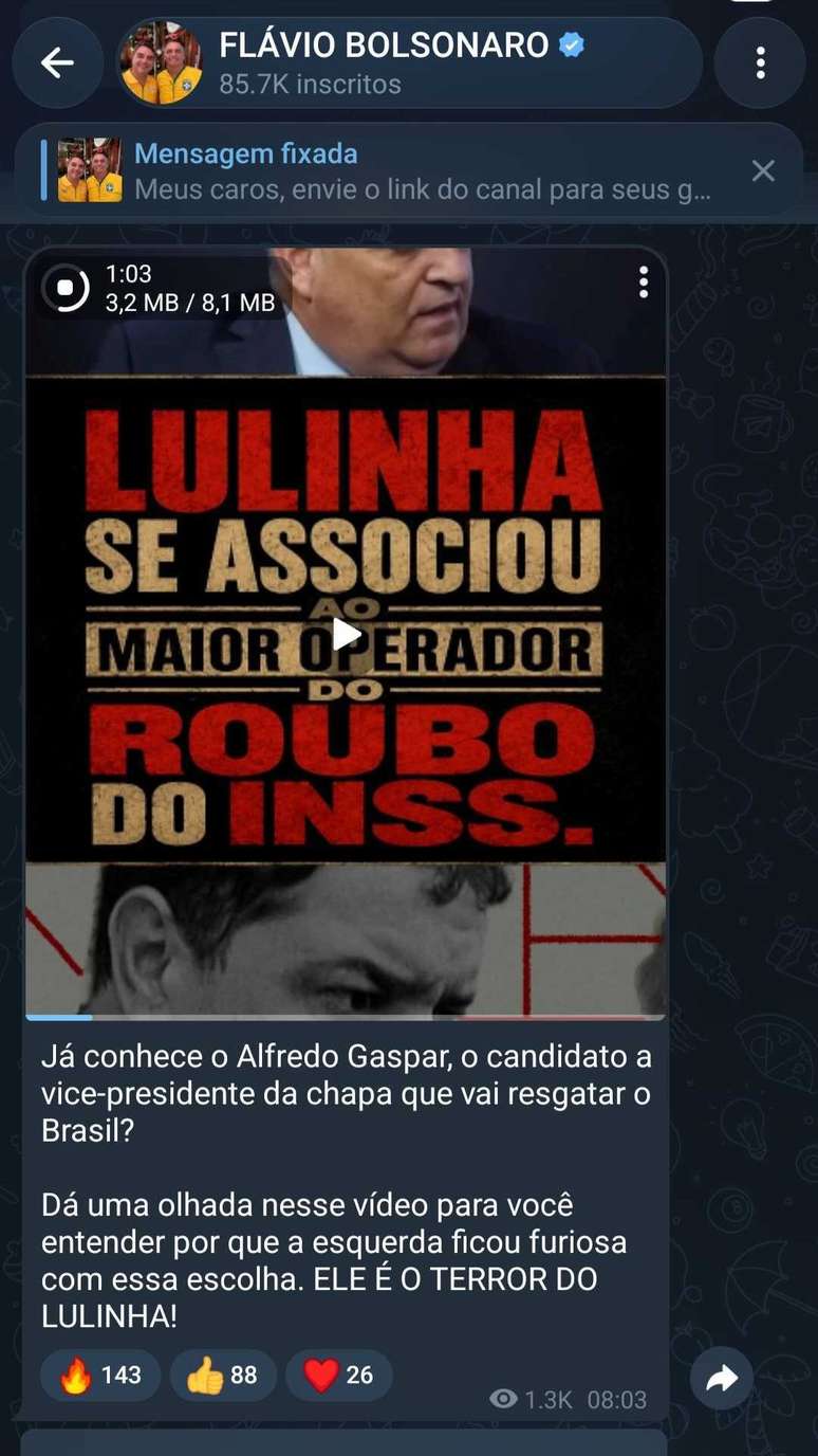 Fl&aacute;vio chamou vice Alfredo Gaspar de "Terror do Lulinha" em mensagem nas redes sociais