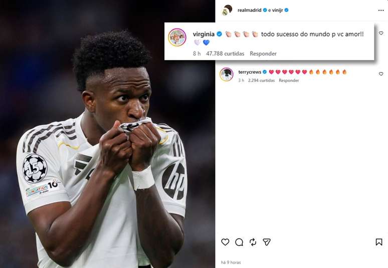 O coment&aacute;rio de Virginia Fonseca no Instagram &ndash;