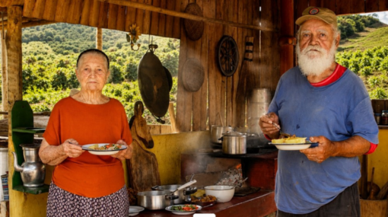 Vov&oacute; Marleide ao lado de Z&eacute;; casal est&aacute; junto h&aacute; 62 anos