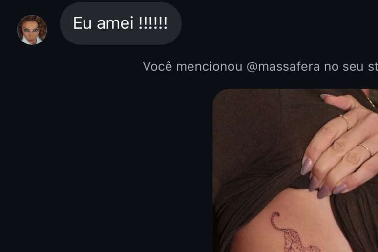 Grazi Massfera interage com Honey, tatuadora
