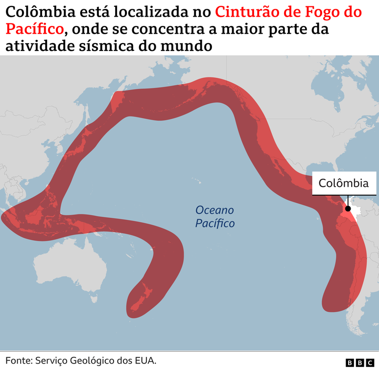 Mapa do Cintur&atilde;o de Fogo do Pac&iacute;fico.
