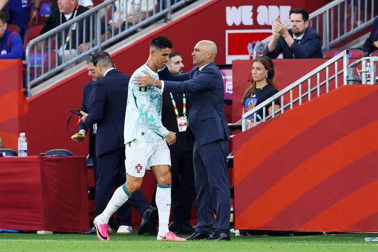 Roberto Mart&iacute;nez e Cristiano Ronaldo durante a Copa do Mundo de 2026 &ndash;