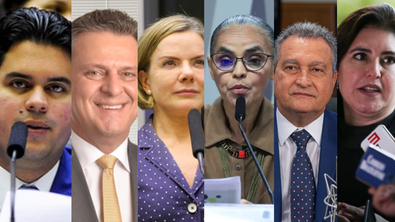 Andr&eacute; Fufuca (PP); Carlos Favaro (PSD); Gleisi Hoffmann (PT); Marina SIlva (Rede); Rui Costa (PT) e Simone Tebet (PSB)