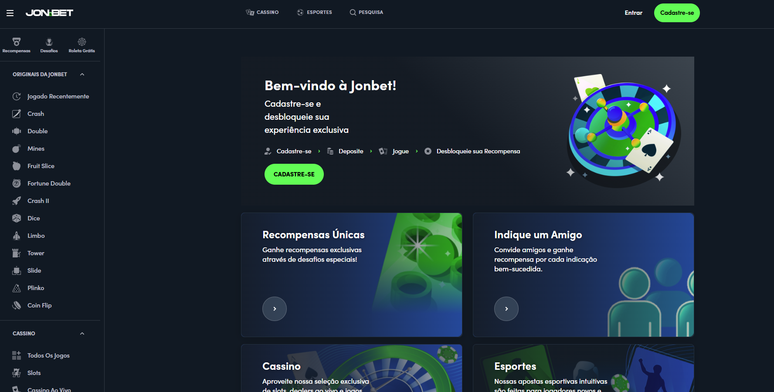 A Jonbet tem um site de f&aacute;cil navega&ccedil;&atilde;o