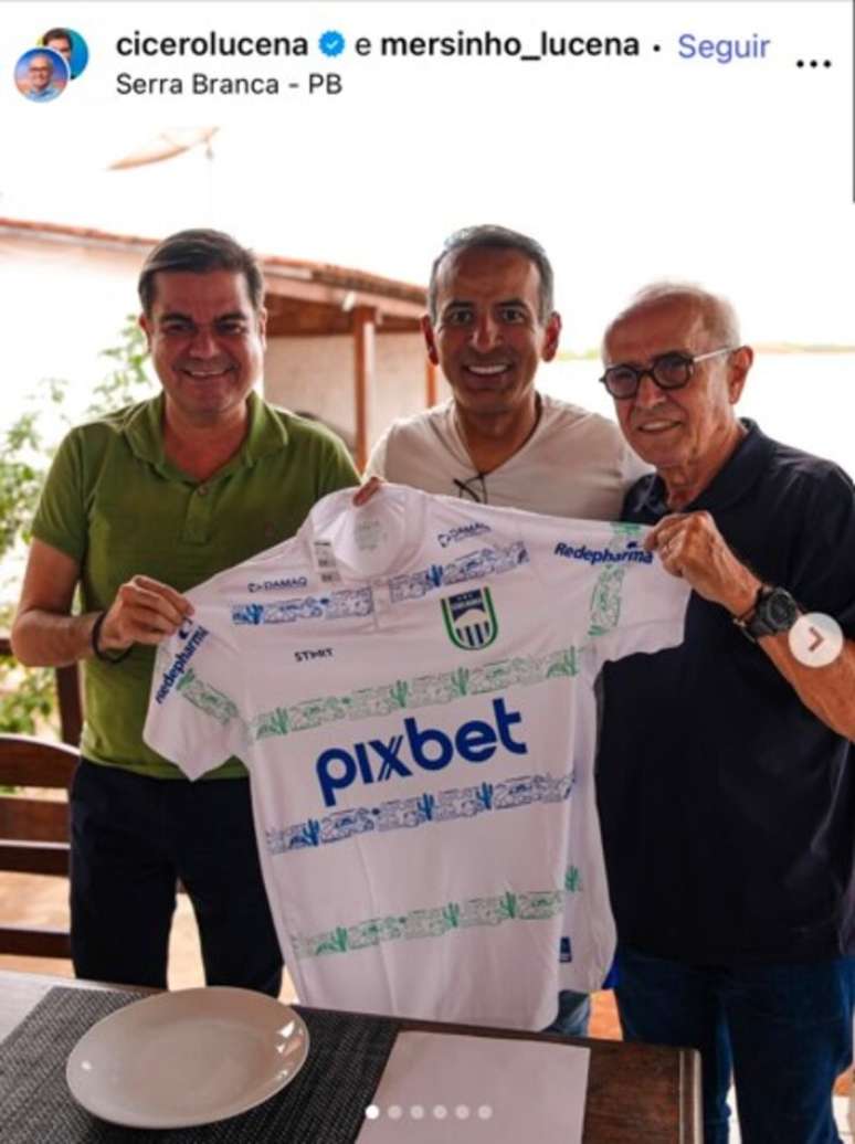 Ernildo Junior com o deputado Mersinho Lucena e o ex-prefeito C&iacute;cero Lucena