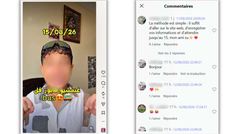 Um jovem influenciador marroquino, provavelmente menor de idade, prop&otilde;e a seus seguidores transporte de &ocirc;nibus para atravessar a fronteira do Marrocos com o enclave espanhol de Ceuta.
