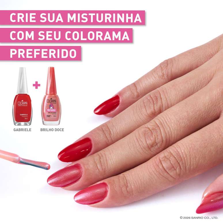 Esmalte em unhas.