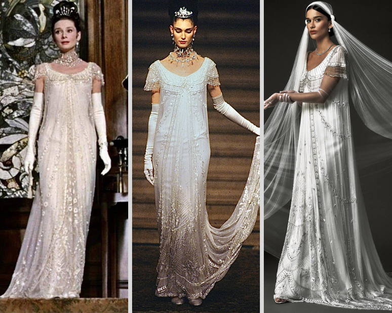 Audrey Hepburn, desfile de 1997 da Givenchy e Theresa Fonseca xom o vestido de noiva que teve os outros como inspira&ccedil;&atilde;o (Fotos: Reprodu&ccedil;&atilde;o/Instagram/@llufre)