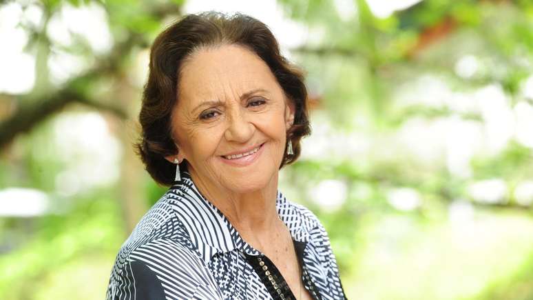 Laura Cardoso nos bastidores da novela Araguaia, em 2010