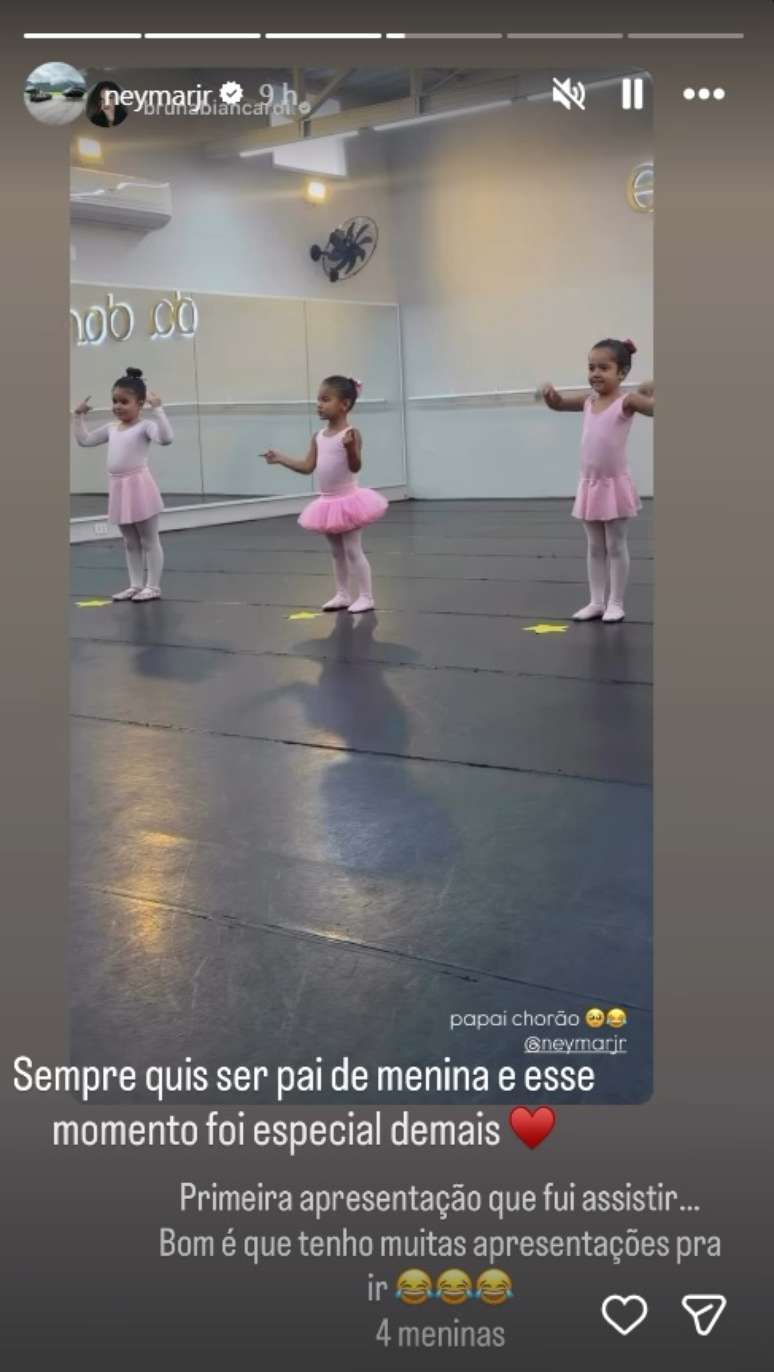 Postagem de Neymar sobre apresenta&ccedil;&atilde;o da filha