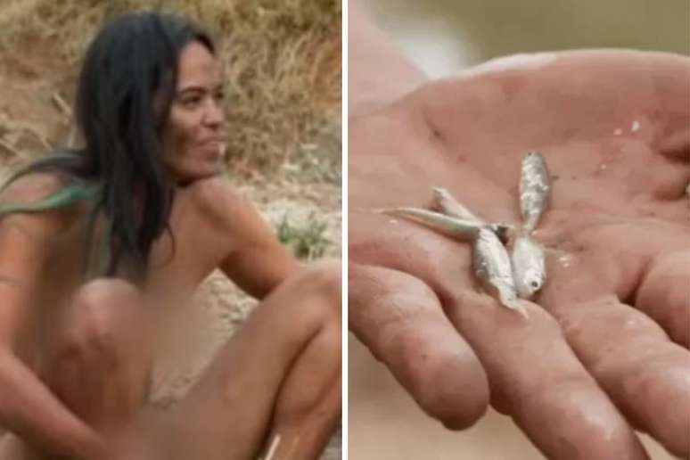 Marina pescando com a parte &iacute;ntima