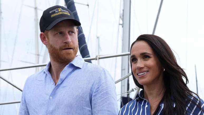 Os Sussex s&atilde;o fotografados em Sydney no in&iacute;cio deste ano