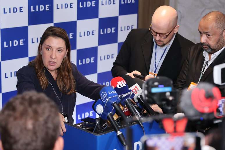 Daniella Marques durante coletiva de imprensa no 25&ordm; F&oacute;rum Empresarial Lide nesta sexta-feira, 25