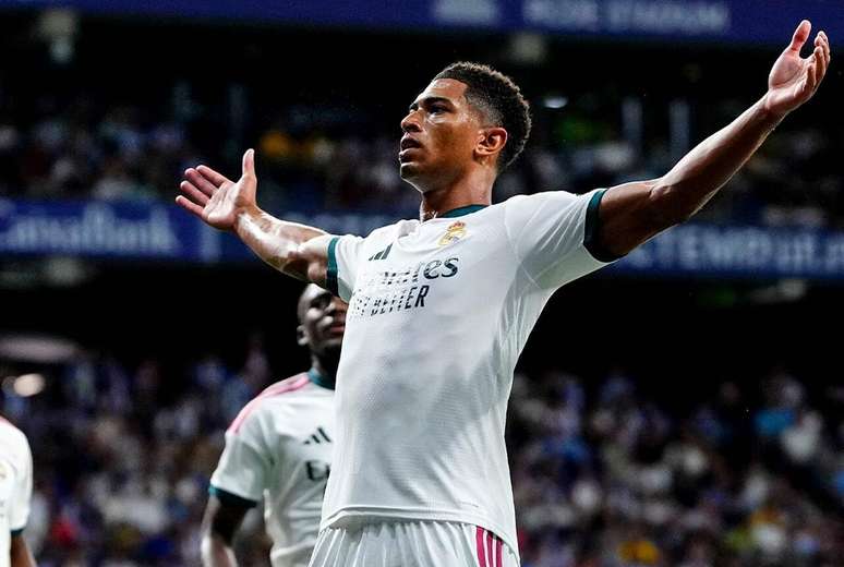 Jude Bellingham comemora gol que abriu o placar para o Real Madrid &ndash;