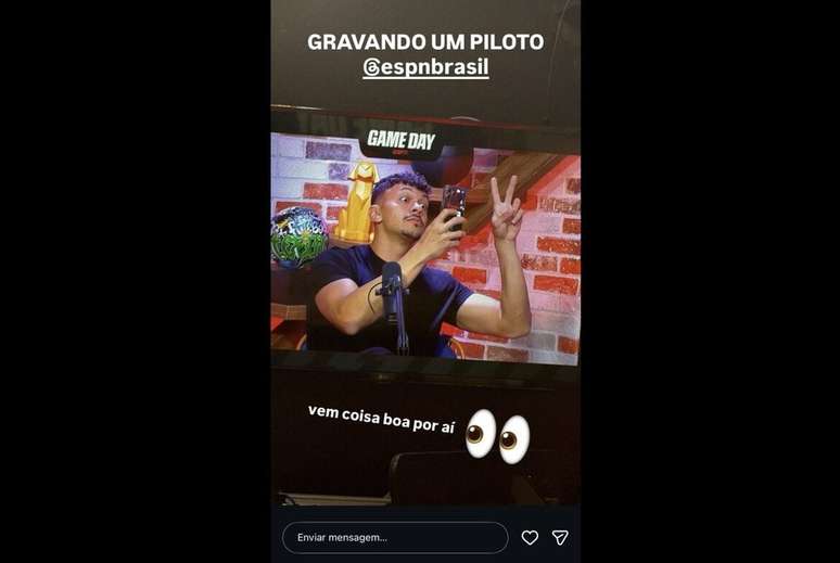 Postagem de Cocielo nas redes sobre participa&ccedil;&atilde;o em programa na ESPN &ndash;