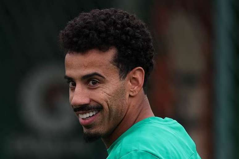 Lucas Evangelista em treino do Palmeiras