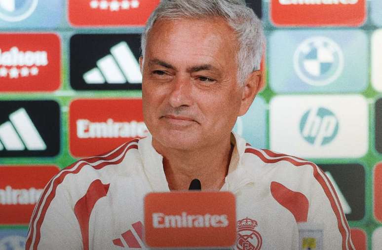 Jos&eacute; Mourinho em entrevista coletiva no CT do Real Madrid &ndash;