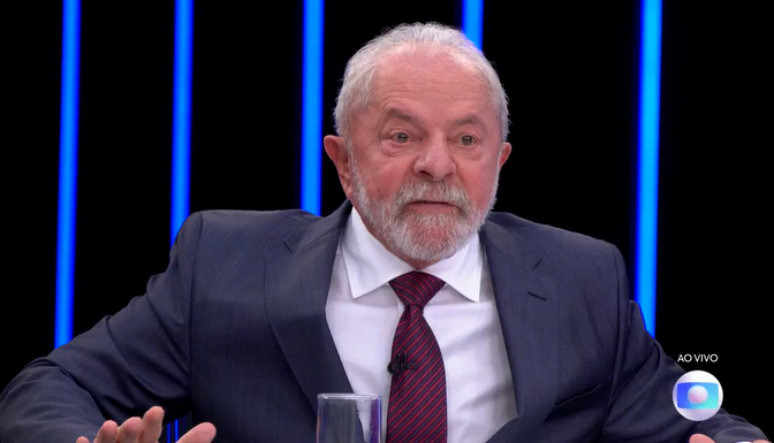 Lula durante sabatina na Globo em 2022