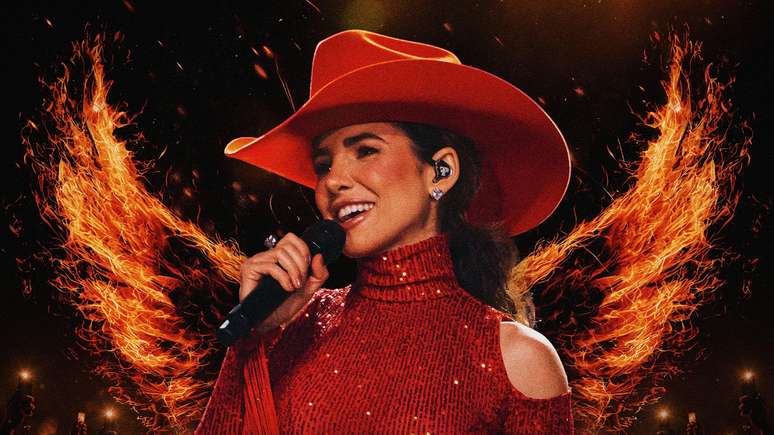 Detalhe da capa do disco 30 & Poucos Anos, de Paula Fernandes, que retoma um de seus principais sucessos, P&aacute;ssaro de Fogo