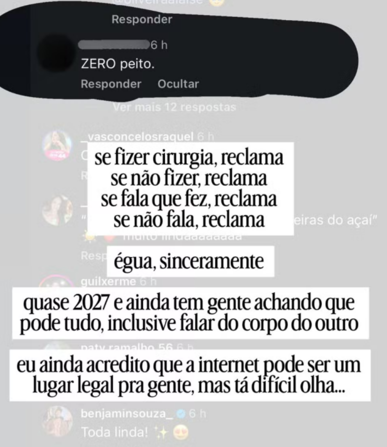 Alane Dias rebate coment&aacute;rio de seguidor sobre o seu corpo: 'Quase 2027 e acha que pode tudo'