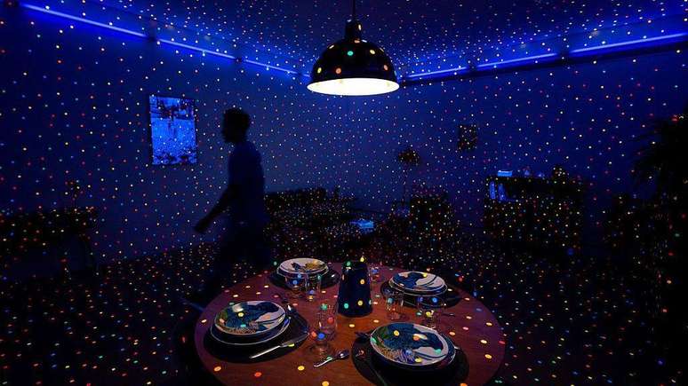 Sala dom&eacute;stica que Yayoi Kusama montou no Instituto Inhotim