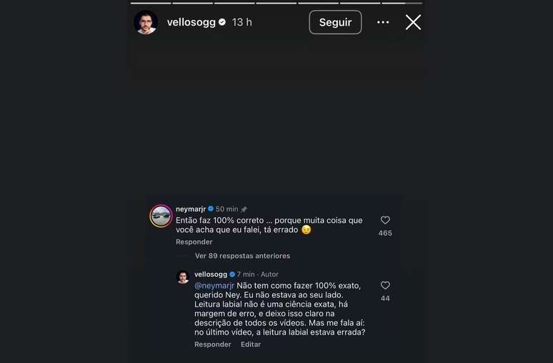 Coment&aacute;rio de Neymar na publica&ccedil;&atilde;o do especialista em leitura labial &ndash;