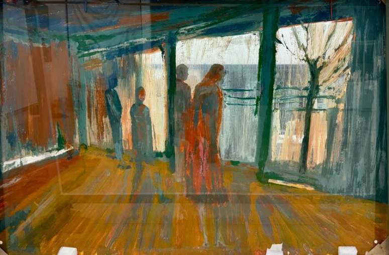 Tatiana Blass, Contraluz #1, 2026, Pintura sobre vidro, 100 x 150 cm.