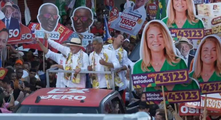 Lula em ato pol&iacute;tico em Salvador ao lado do governador Jer&ocirc;nimo Rodrigues