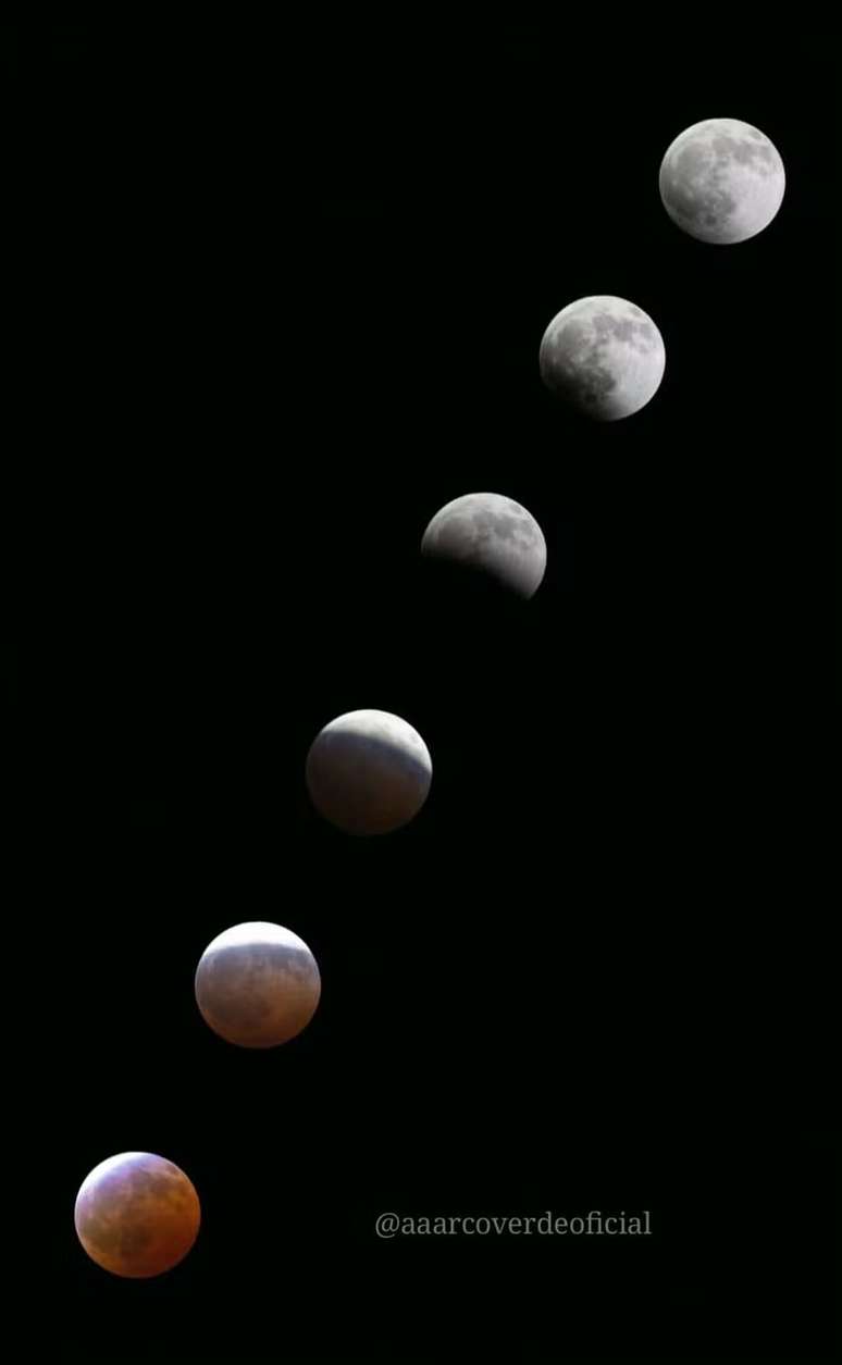 Eclipse lunar visto do interior de Pernambuco.