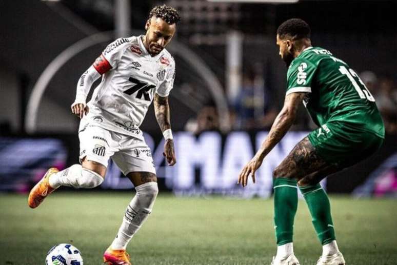 Neymar atuou na &uacute;ltima vez que o Santos venceu um cl&aacute;ssico, em novembro de 2025, contra o Palmeiras &ndash; Raul Baretta / Santos