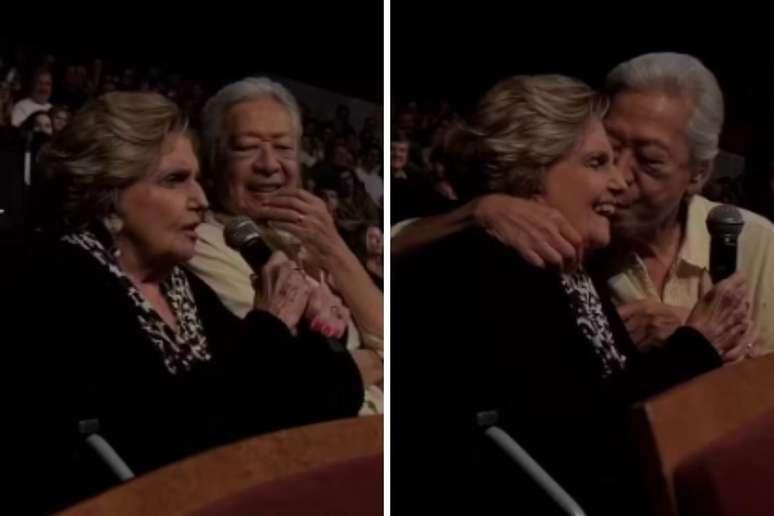 Leila e Chin&ecirc;s, seu atual companheiro