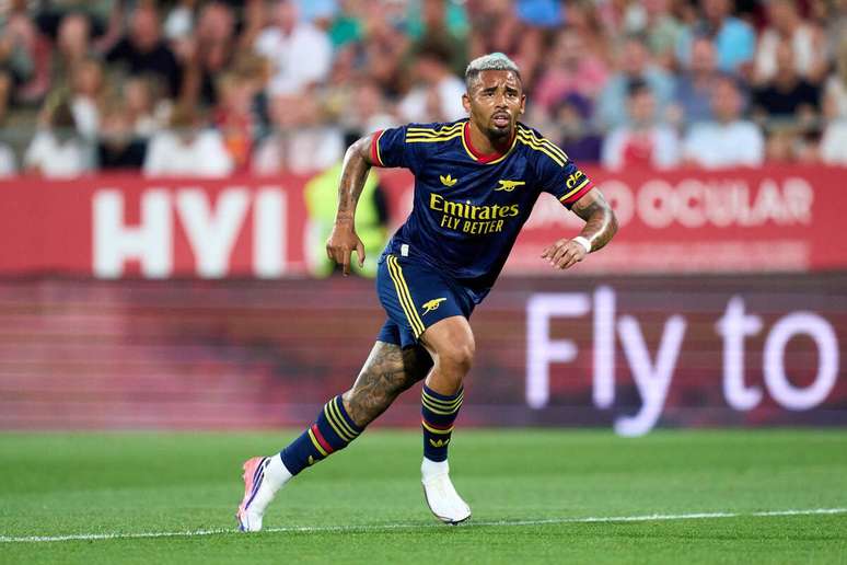 &Uacute;ltimo gol de Gabriel Jesus pelo Arsenal foi em amistoso contra o Girona &ndash; Alex Caparros/Getty Images