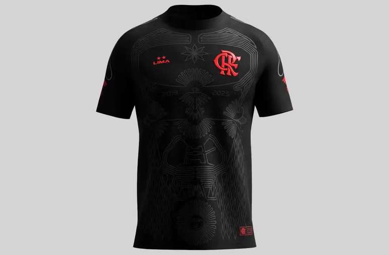 Camisa Urubu de Lima, vencedora de concurso do Flamengo&nbsp; &ndash;