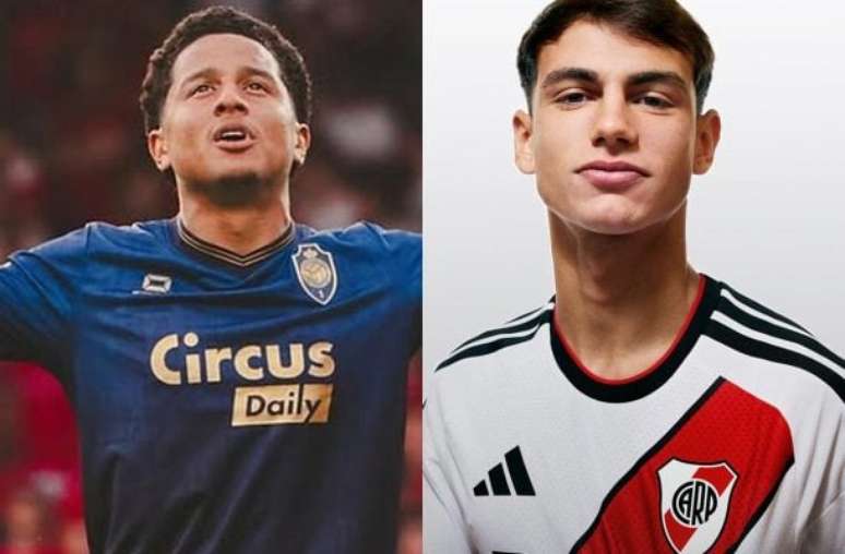 Fotos: Divulga&ccedil;&atilde;o / Royal Antwerp e River Plate - Legenda: Anthony Valencia e Joaquin Freitas s&atilde;o os dois novos jogadores estrangeiros do Flamengo